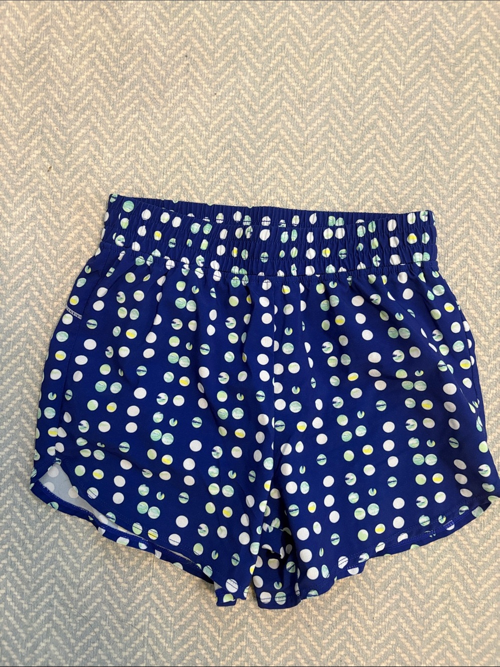 Zella Girl Navy Polka Dot Shorts with White & Mint Dots